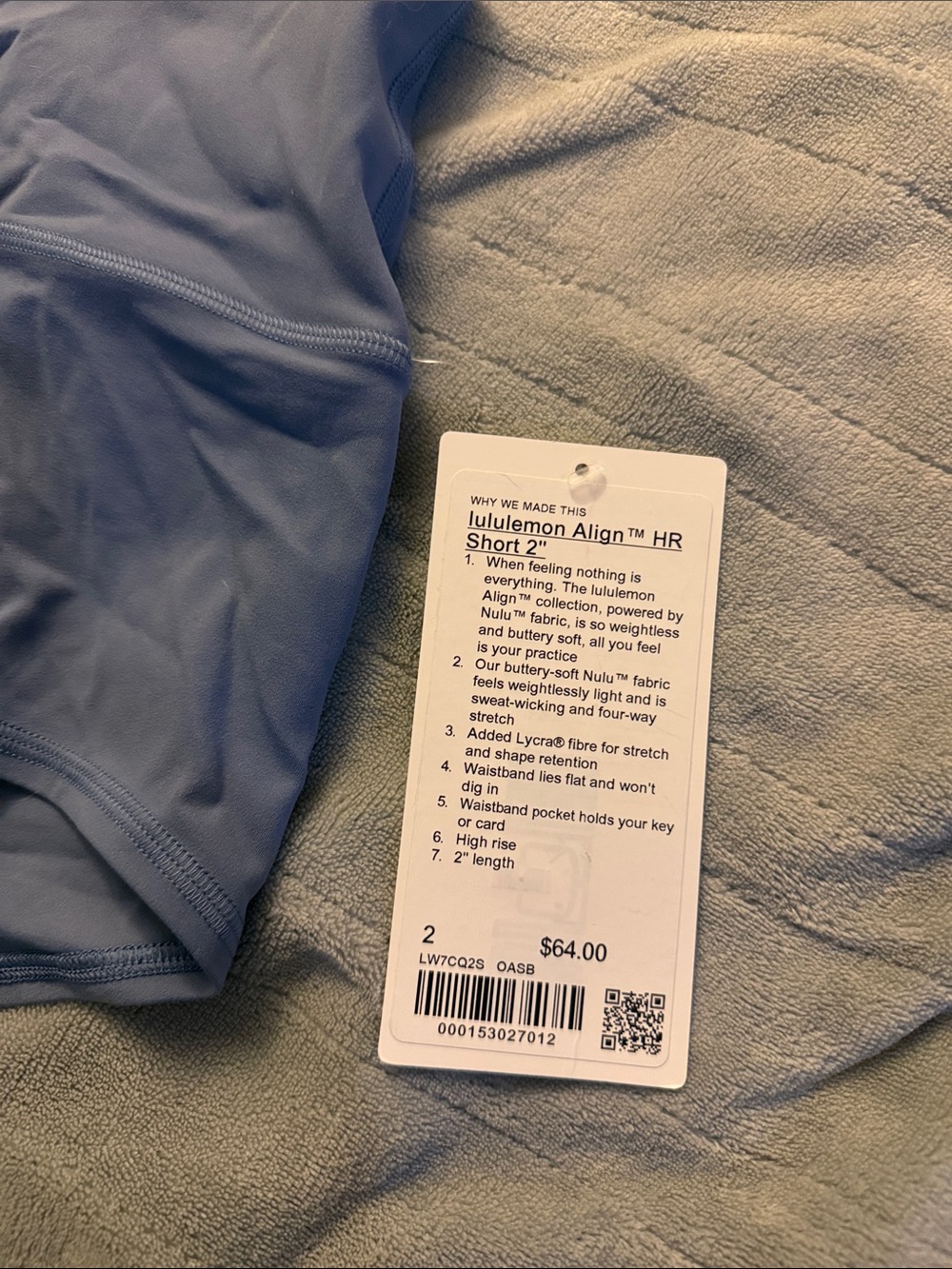 lululemon athletica Women's Blue High-Waisted Shorts - Picture 2 of 3